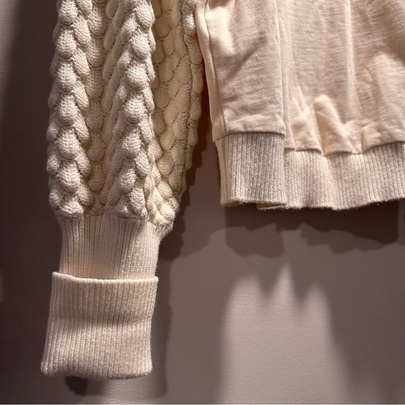 Anthropologie DOLAN Woman's Ivory Fringed Sweater in Cream Medium EUC - Picture 9 of 16